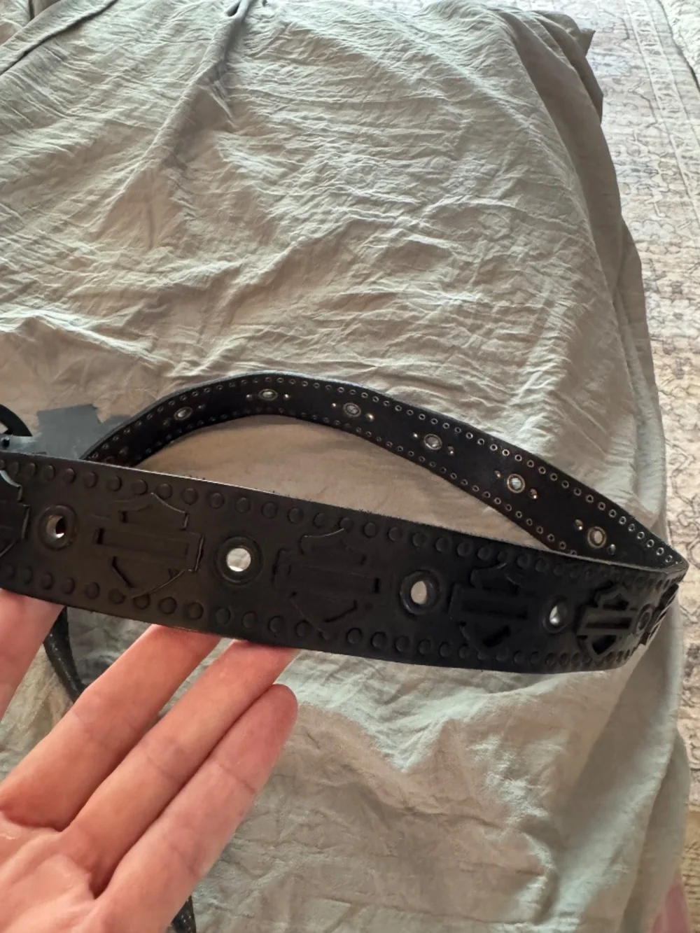 NWT Mens black leather Harley Davidson belt Sz L